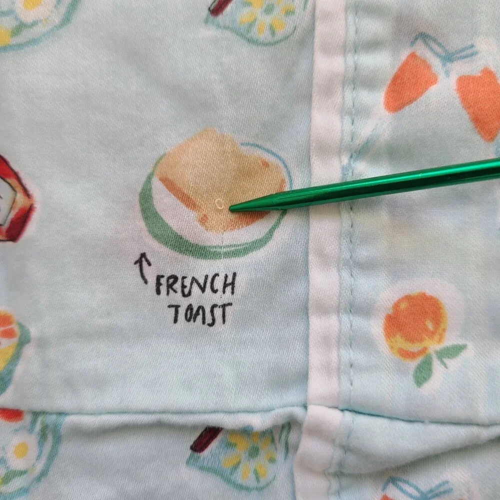 Martha Stewart Macy's Exclusive Breakfast Brunch Cotton Pillowcase Standard Blue